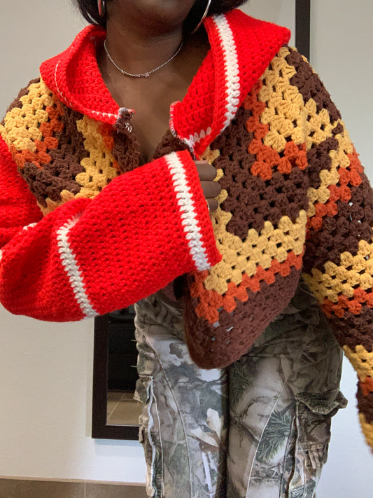 Cropped Hoodie Knit | 70s VIBE